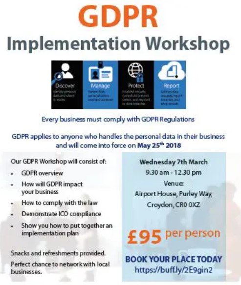 GDPR Implementation Workshop – 7th March